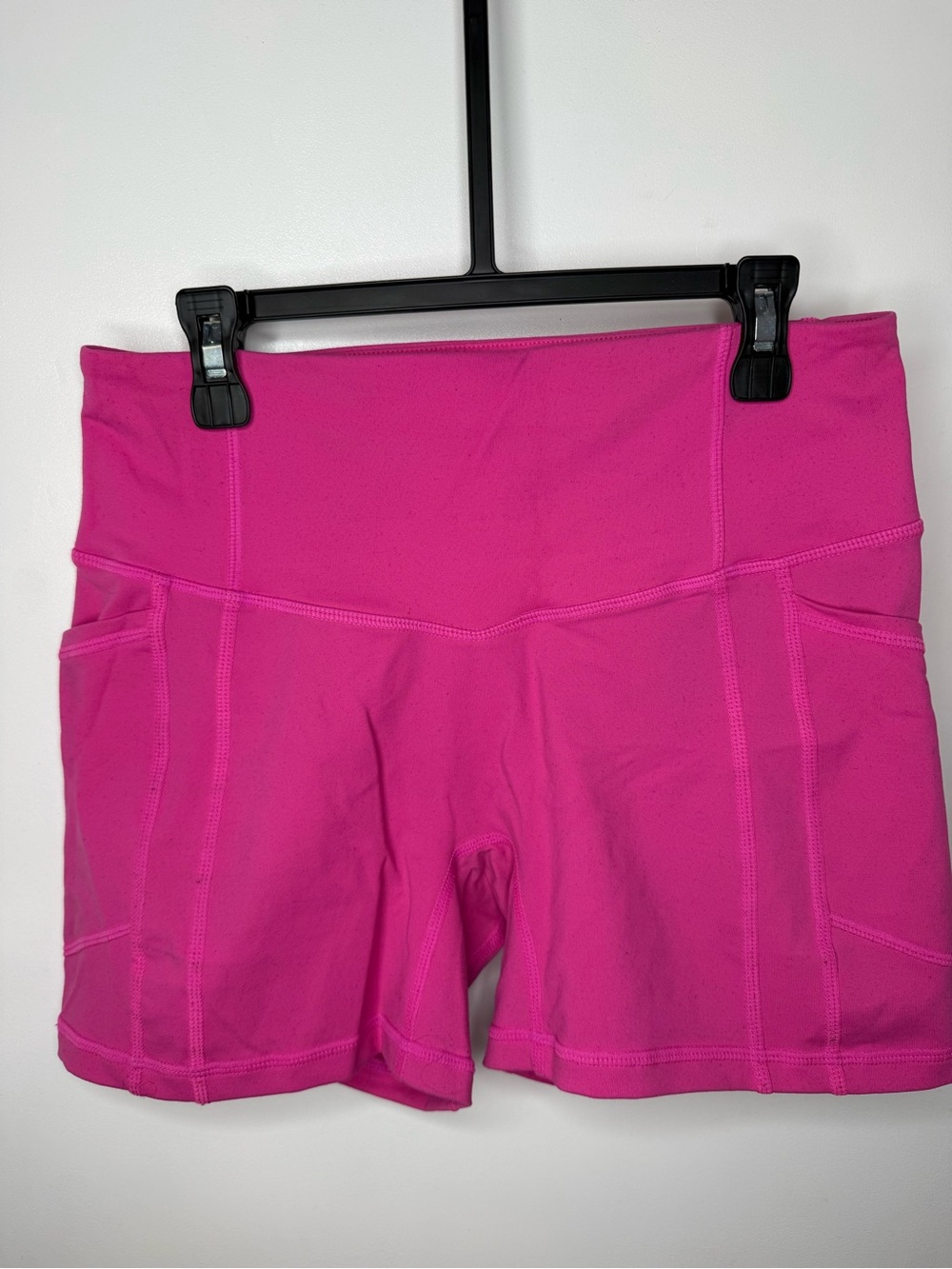 Til You Collapse High-Rise Active Shorts with pockets in Hot Pink